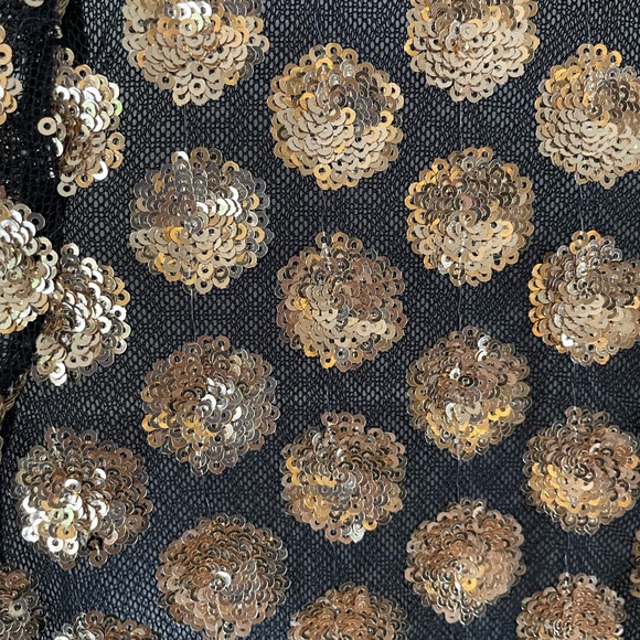 Sparkly Gold Polka Dot Sheer Top - Picture 3 of 4